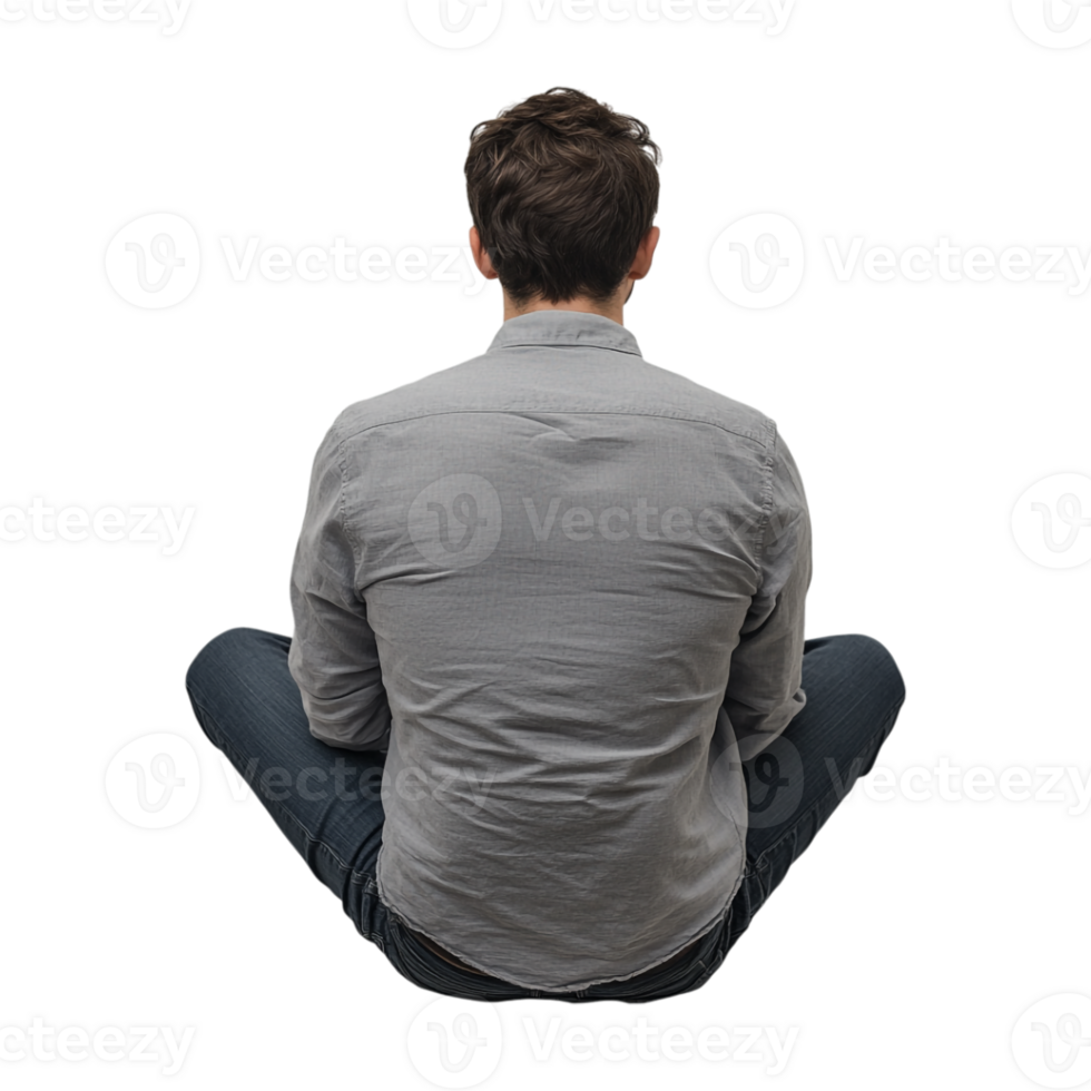 A man sitting in the lotus position png