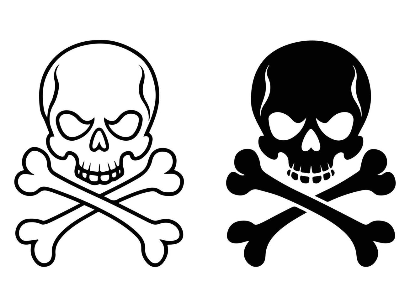 Skull icon symbol of danger vector