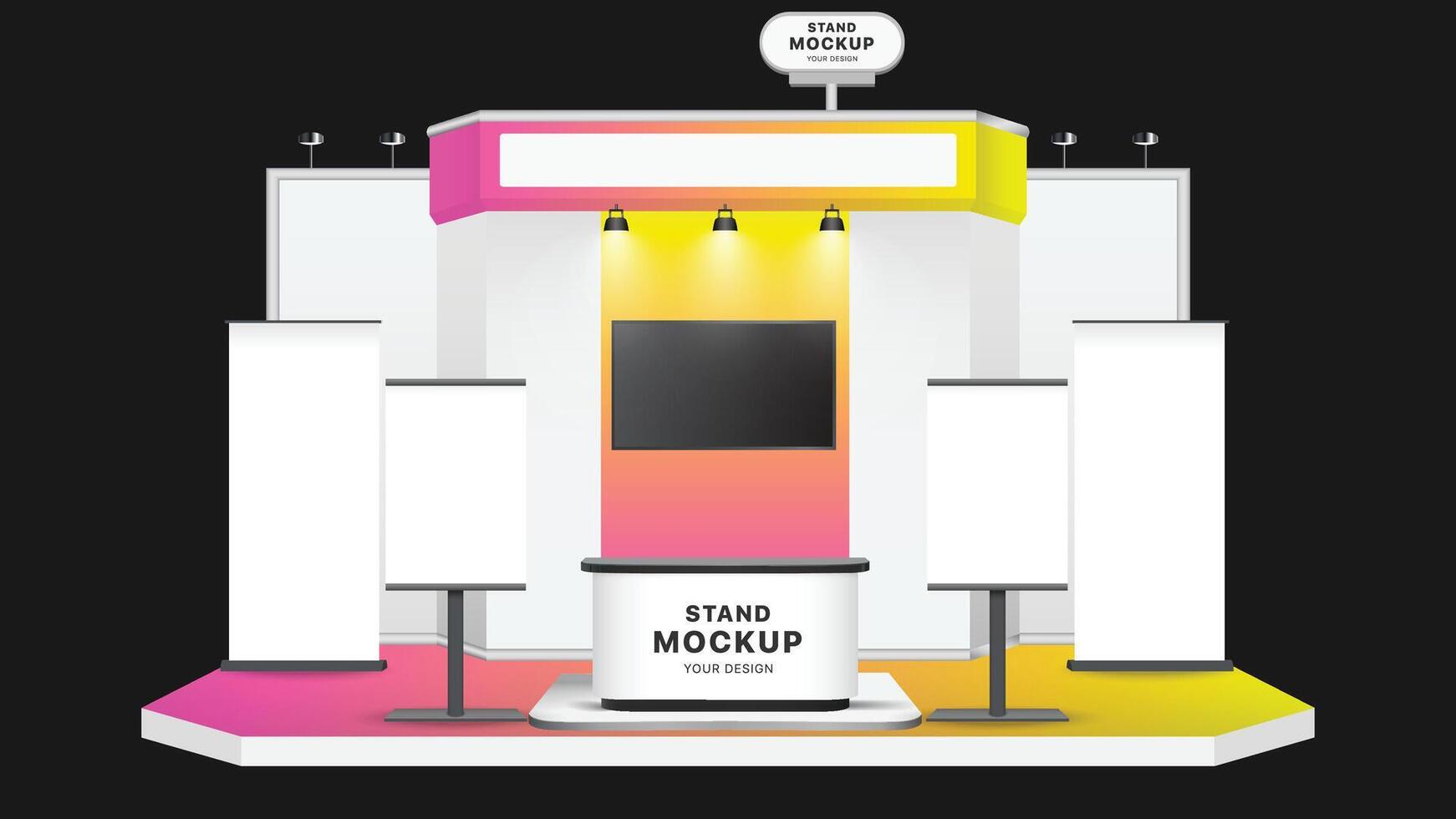 Booth Stand Event Exhibition Mockup Elegant vector