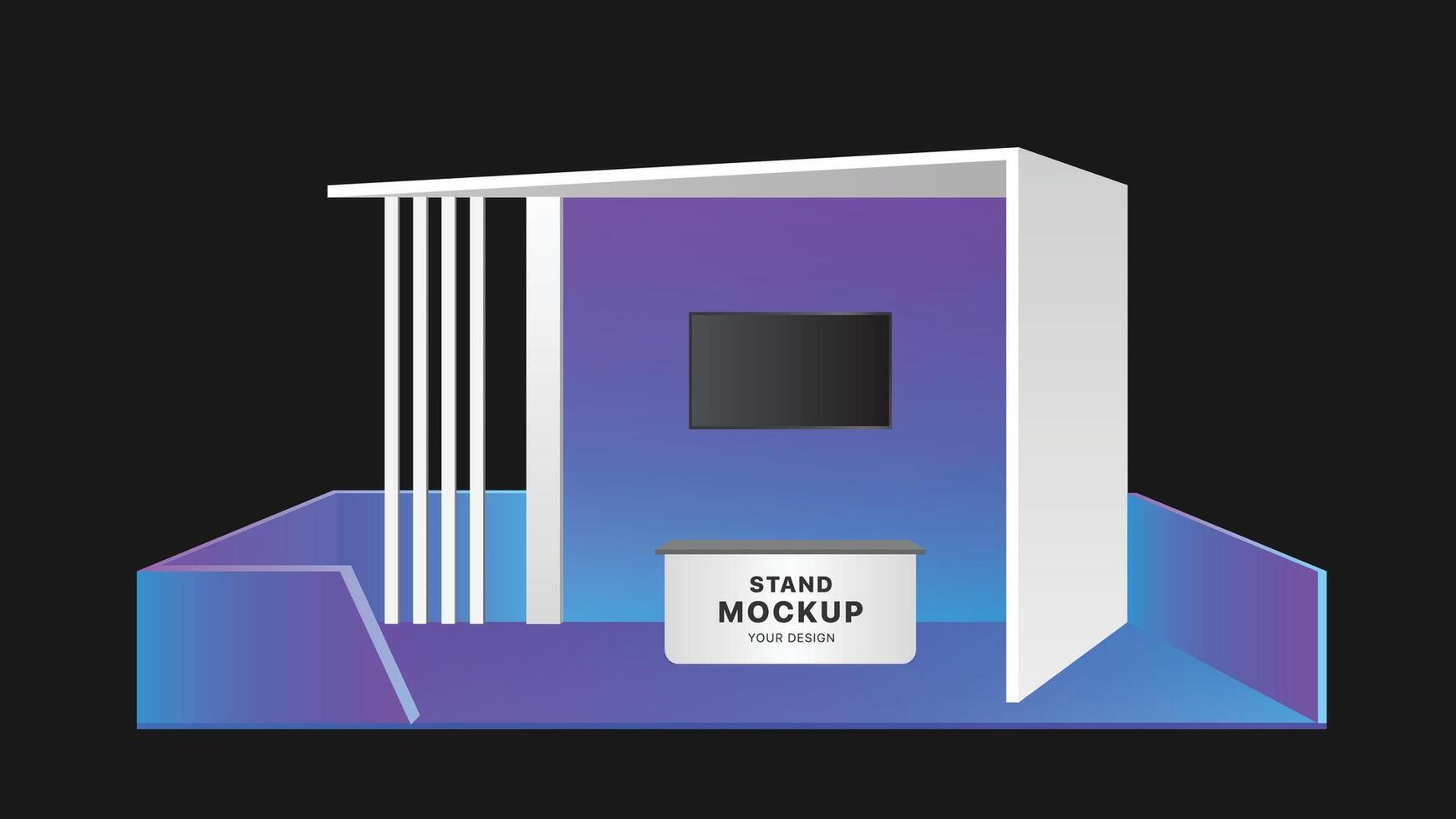 Booth Stand Event Exhibition Mockup Modern vector