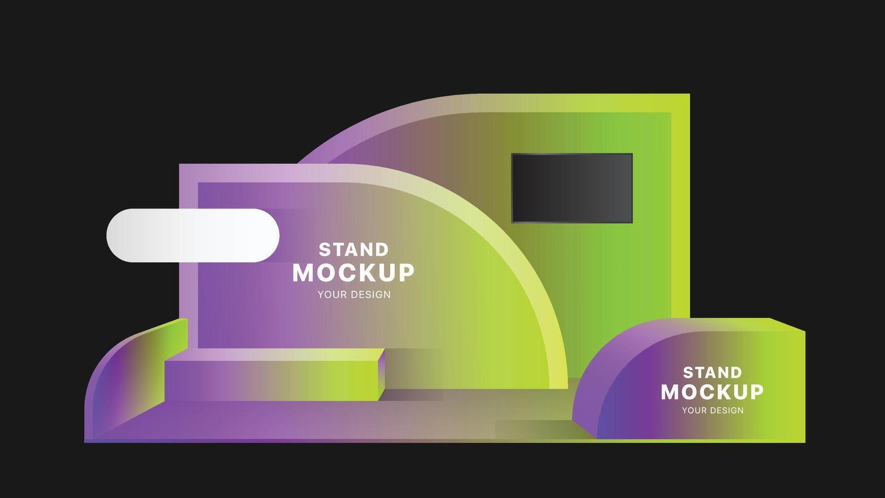 Booth Stand Event Exhibition Mockup Template vector