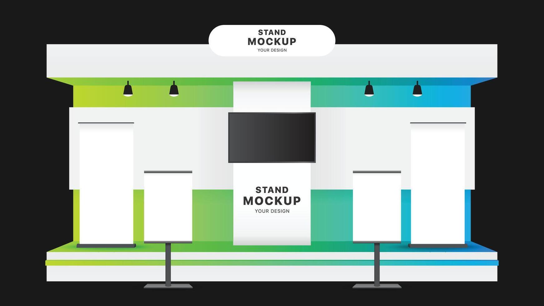 Booth Stand Event Exhibition Mockup Vintage vector