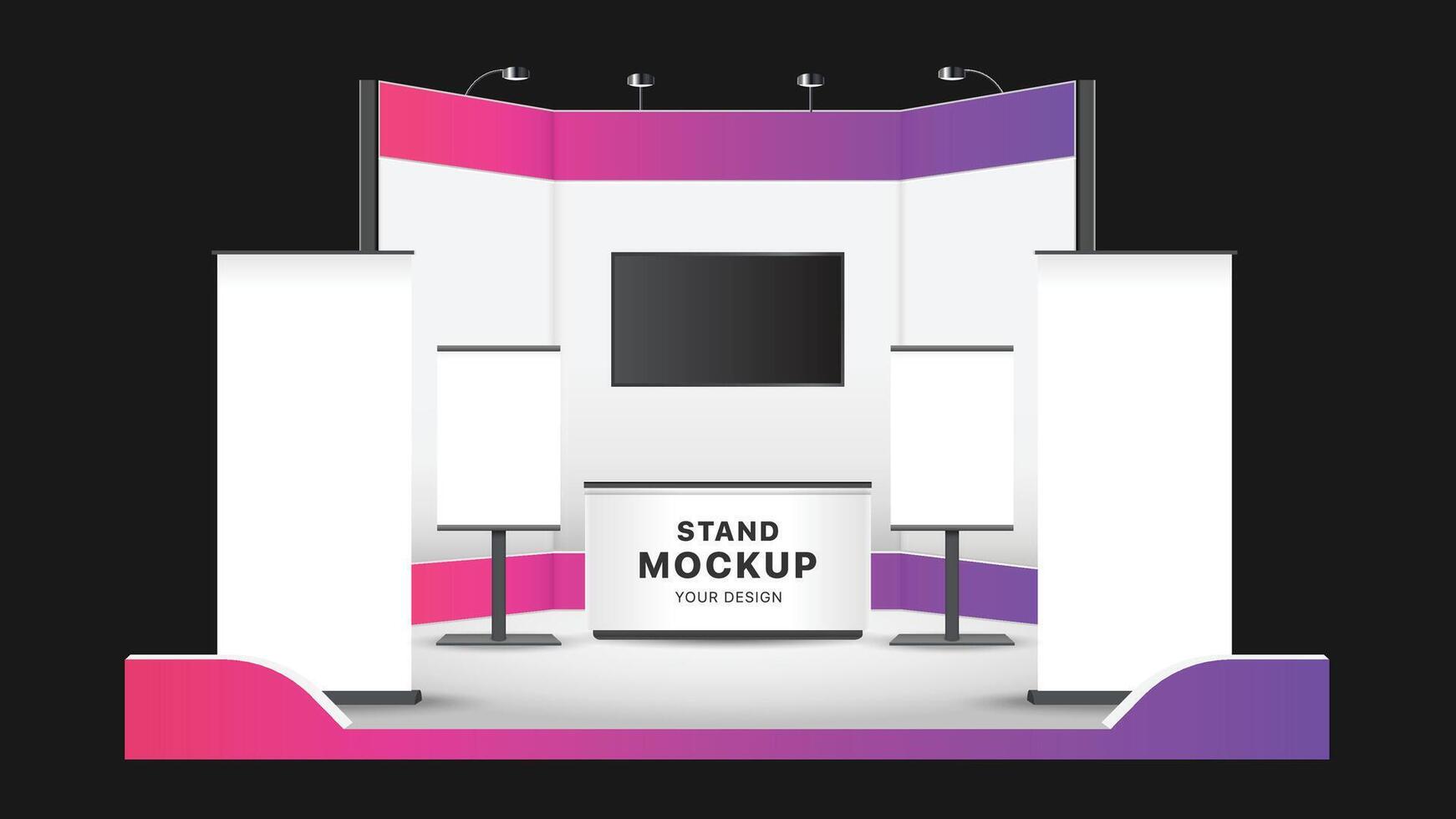Booth Stand Event Exhibition Template Futuristic vector