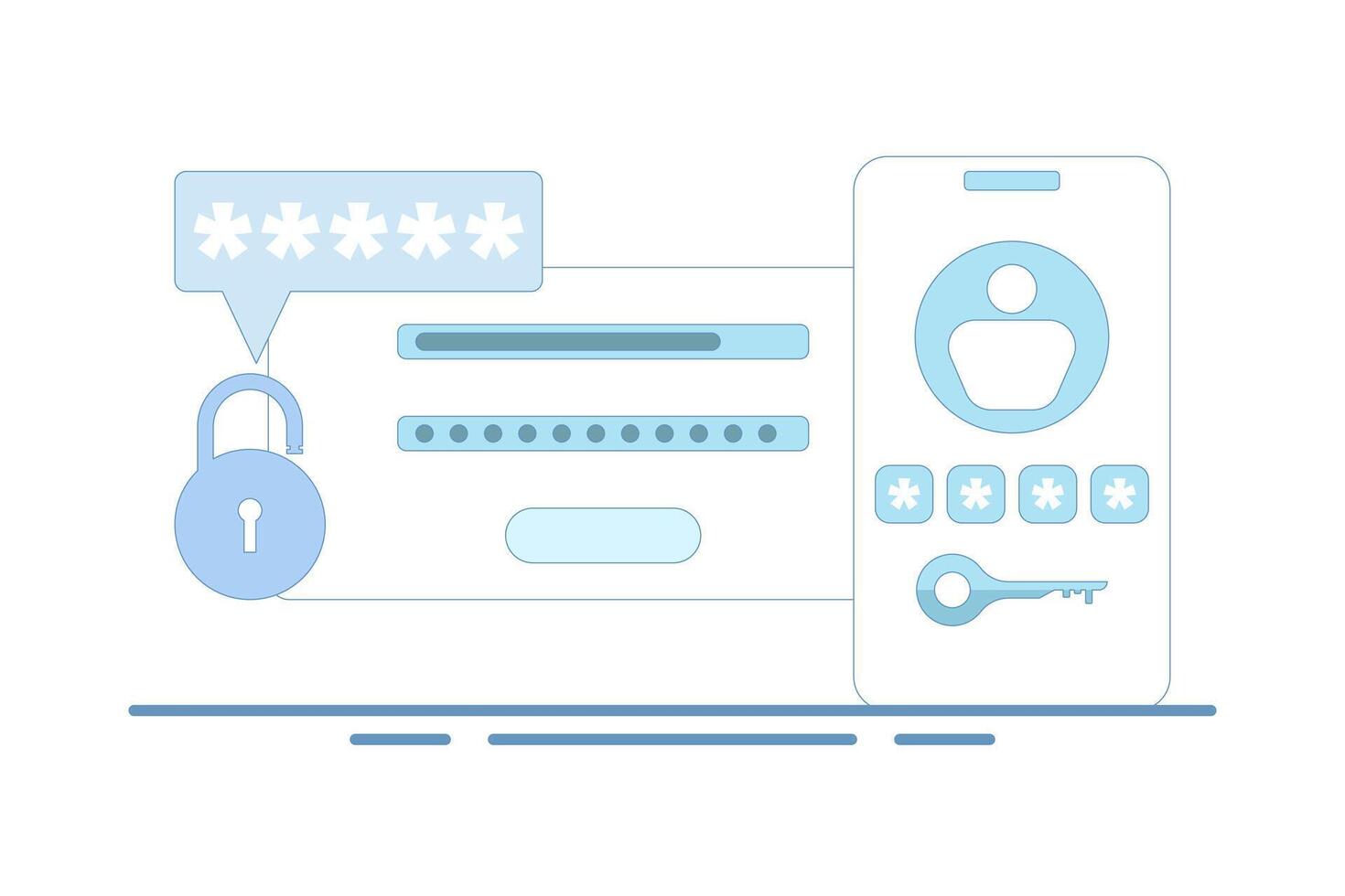 One-time password concept. Message with code on smartphone to login to website or app. Notification on phone, multifactor authentication. Internet payment, flat illustration. vector