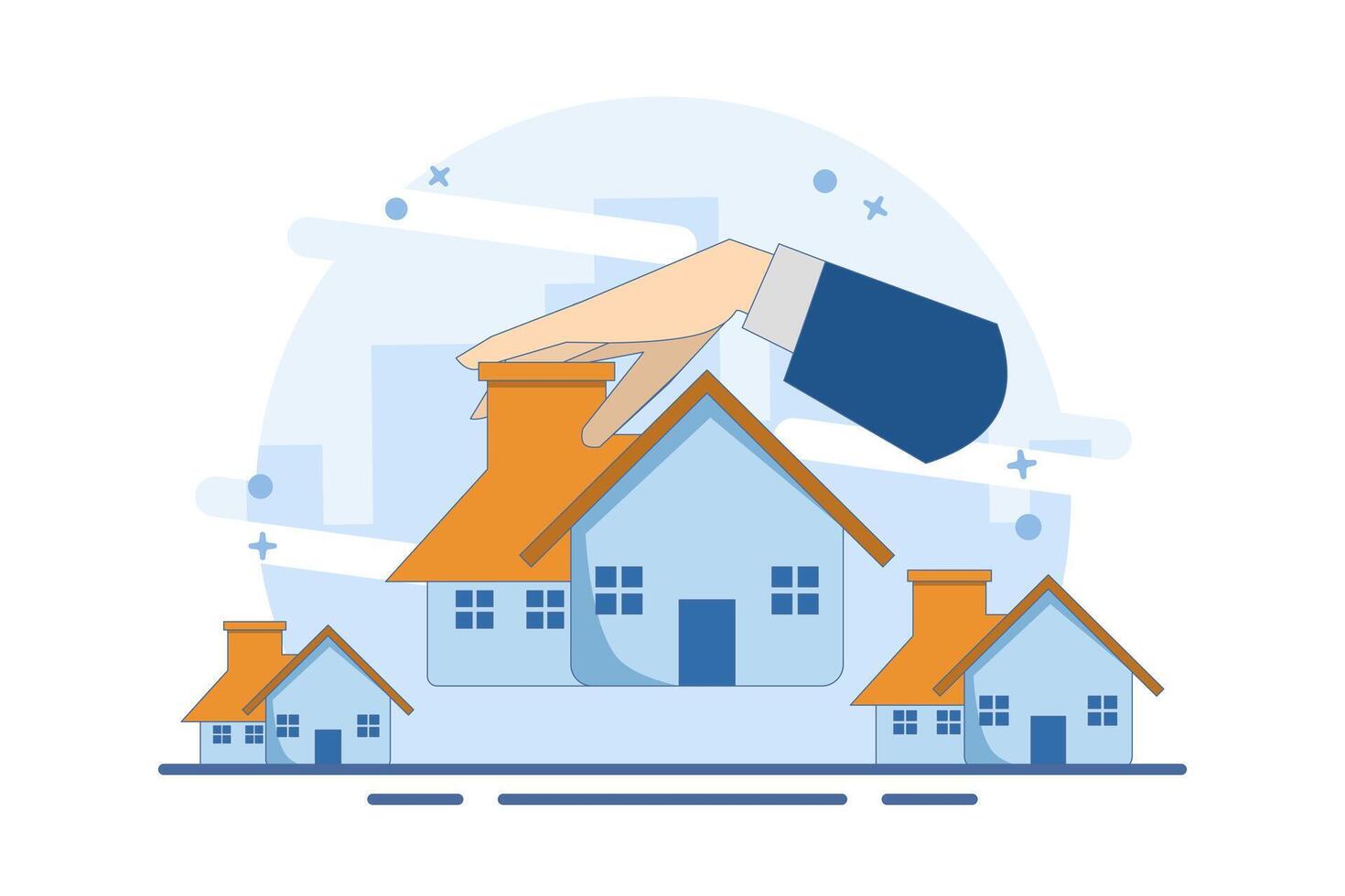 the concept of choosing a new home based on budget or ability, income, or lifestyle. think wisely, choose different house variants, calculate the affordability of the house. Flat illustration. vector