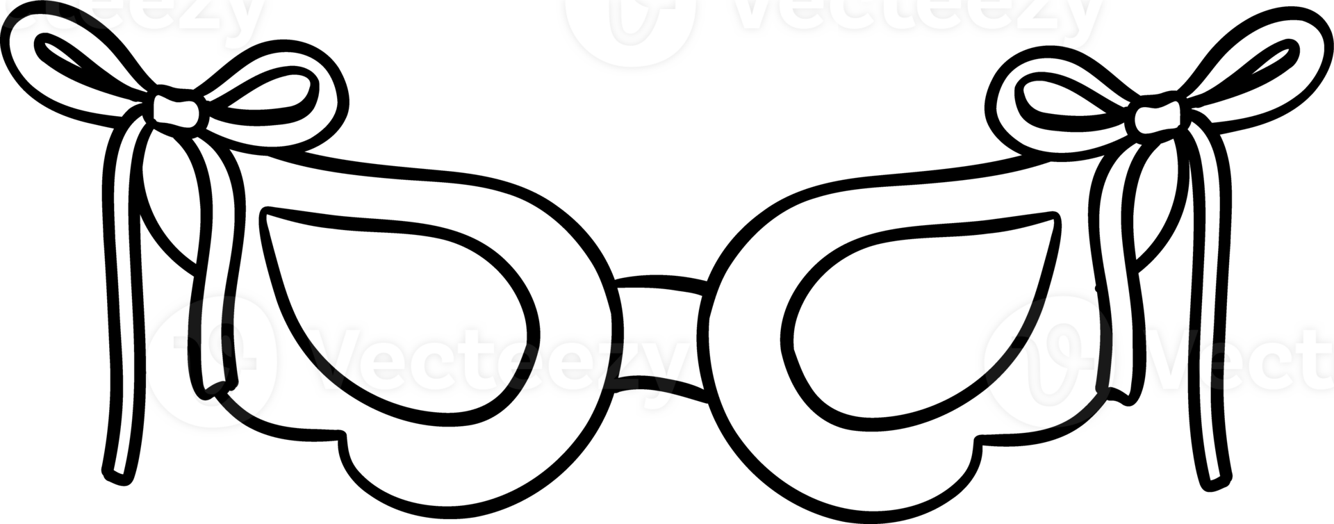 Groovy Retro Coquette Mask Doodle Coloring Image png
