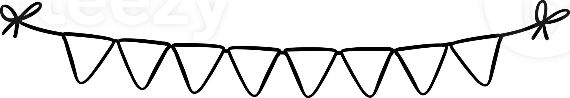 Groovy Triangle Bunting Garland Doodle Coloring Image png