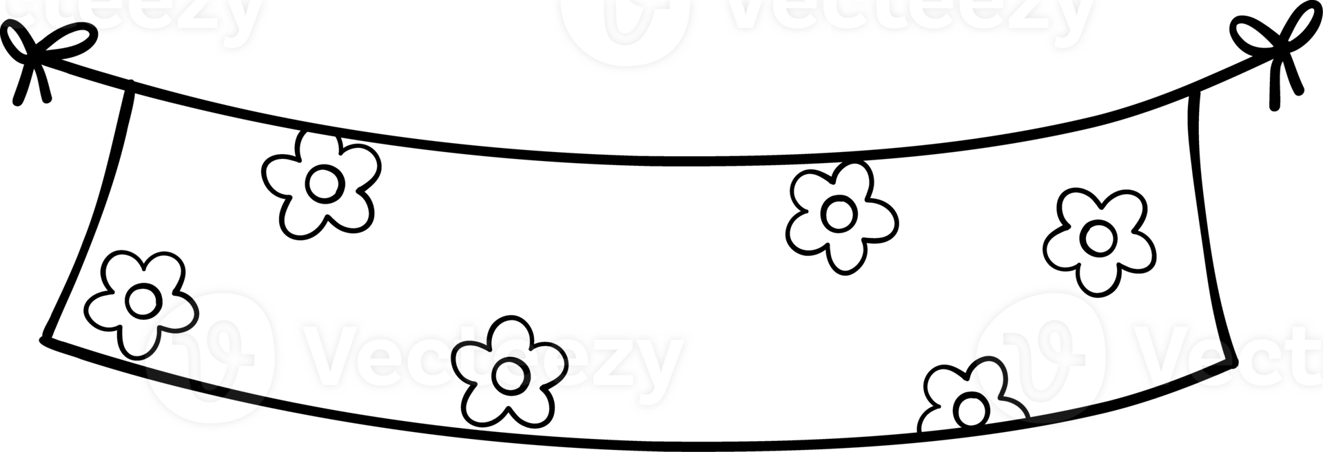 Groovy Bunting Garland Doodle Coloring Image png