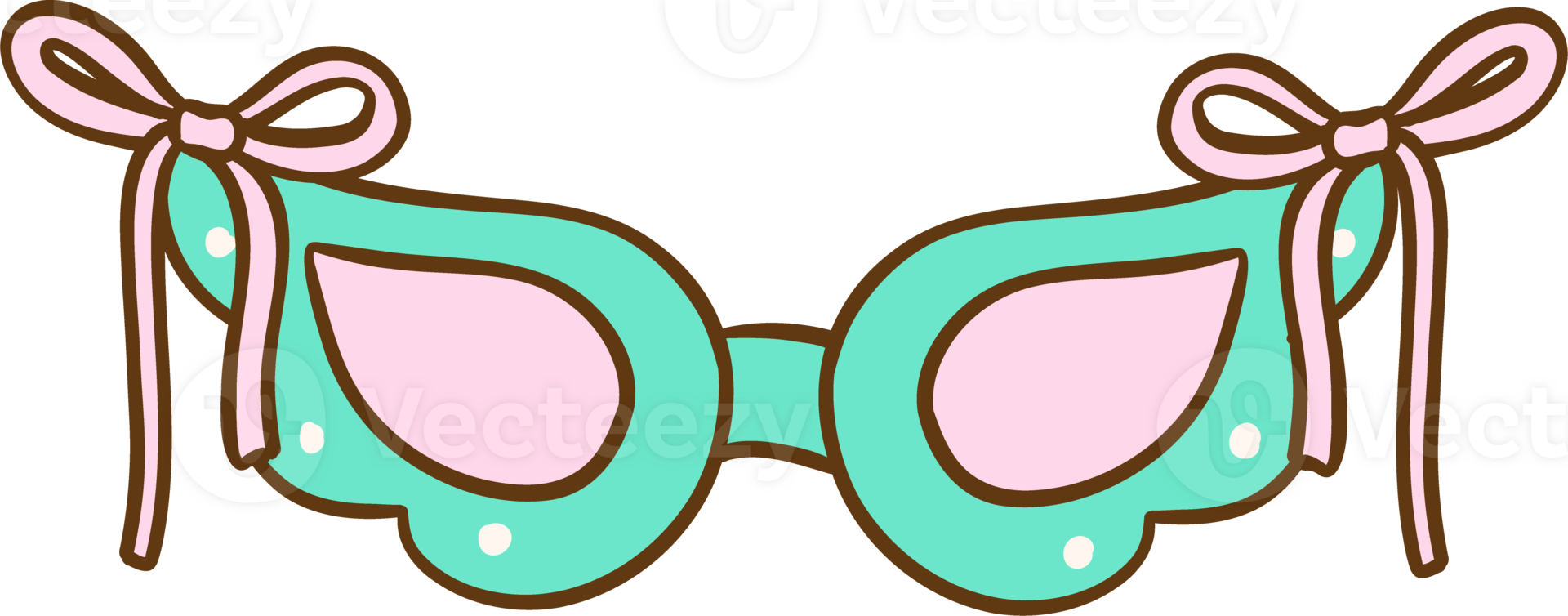 Groovy Retro Coquette Mask Doodle Hand Drawn png
