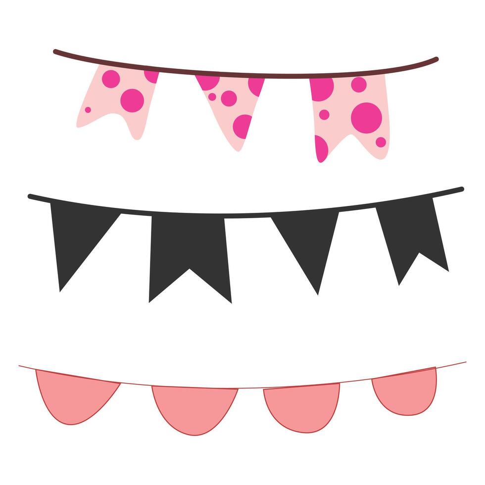 Set of Decorative Bunting Flags Illustration vector