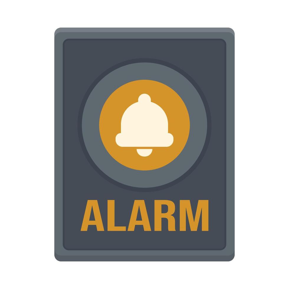 alarm button icon. Flat illustration of alarm icon for web design vector