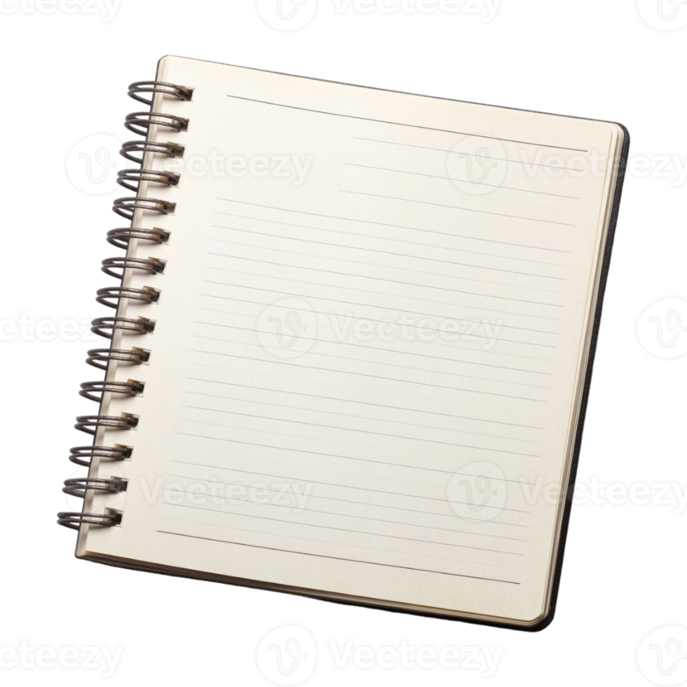 An open notebook with a spiral bound page png