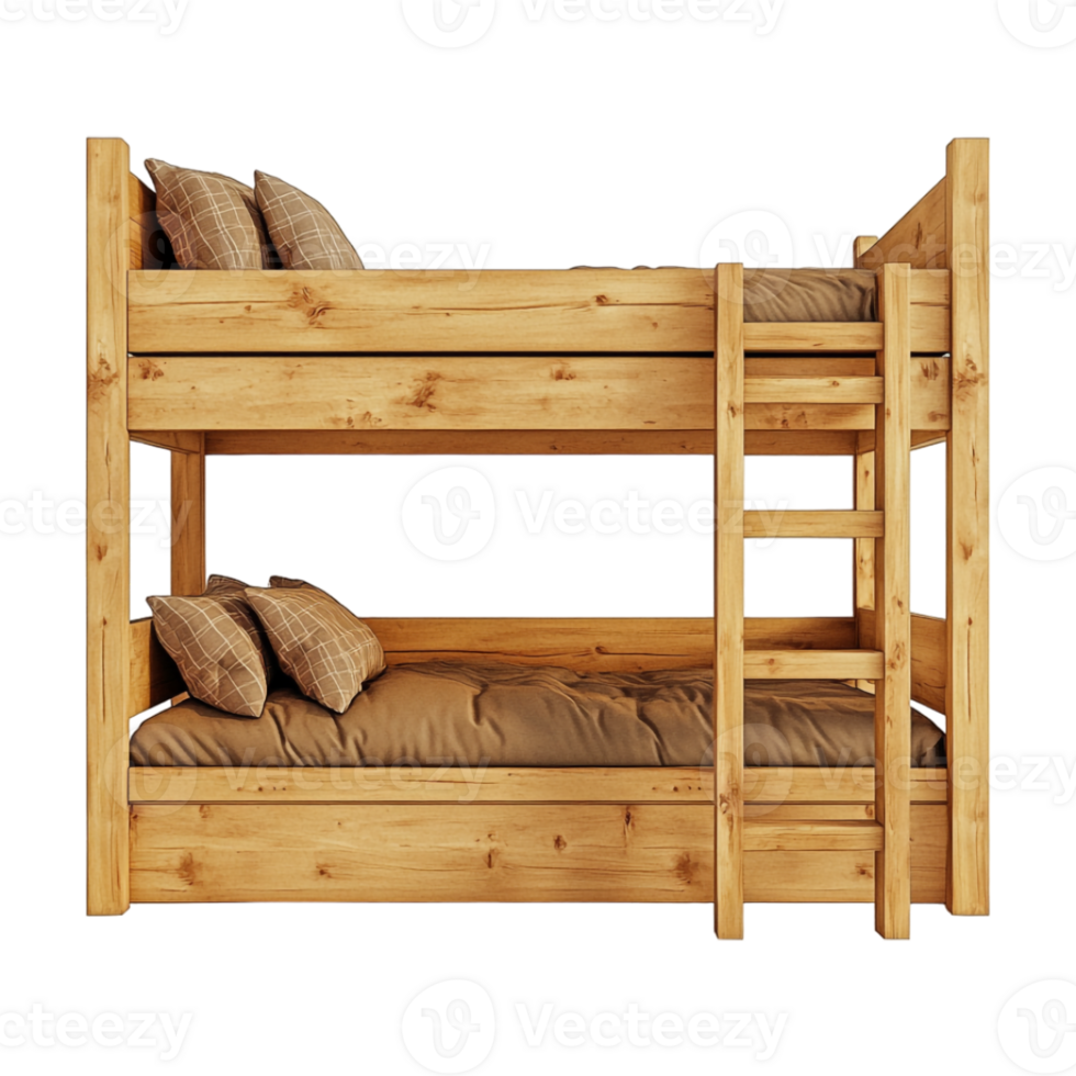 A bunk bed with two beds and a ladder png