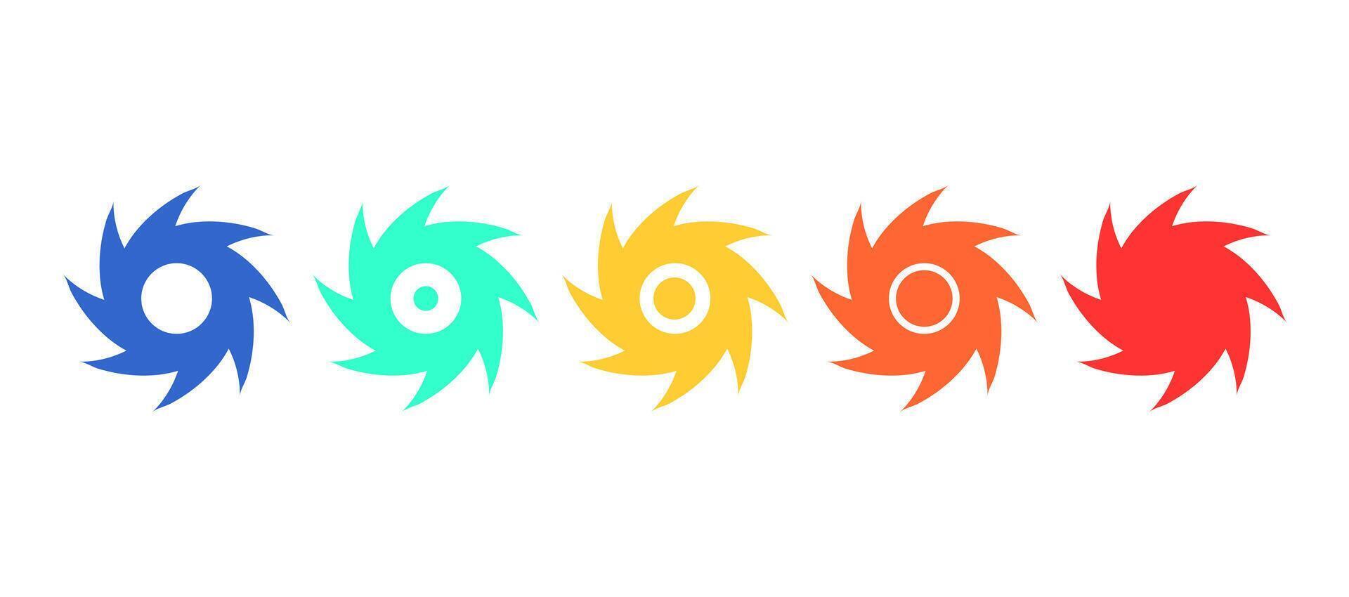 Hurricane disaster symbol design in set. Illustration for information, education, warning, graphics vector