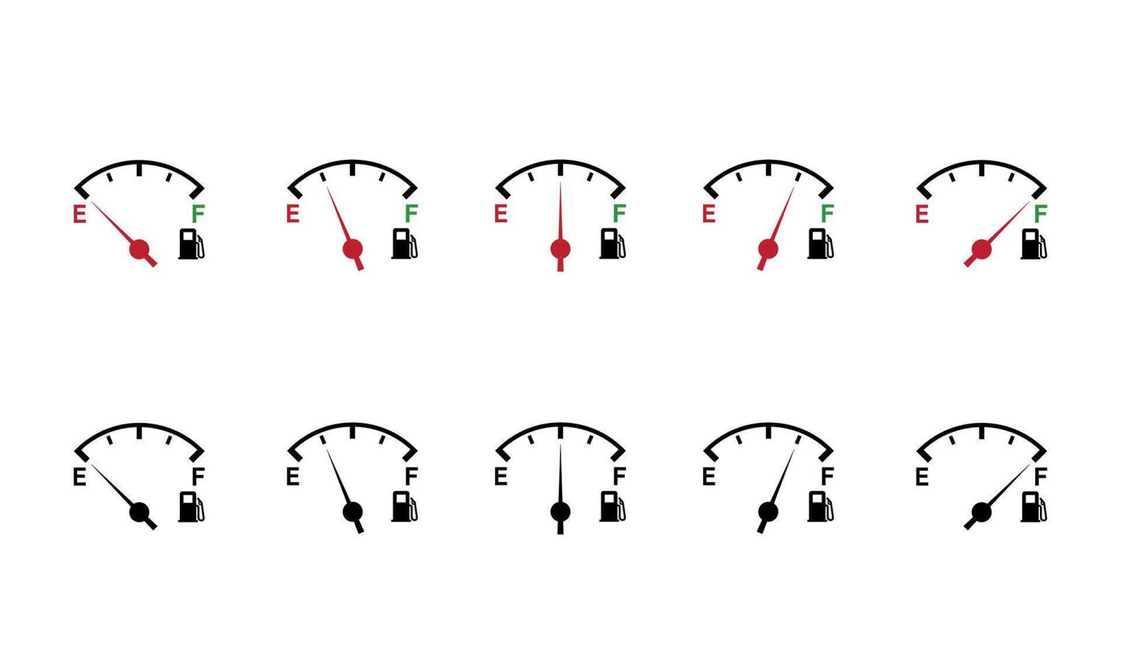 Fuel gauge icon set vector