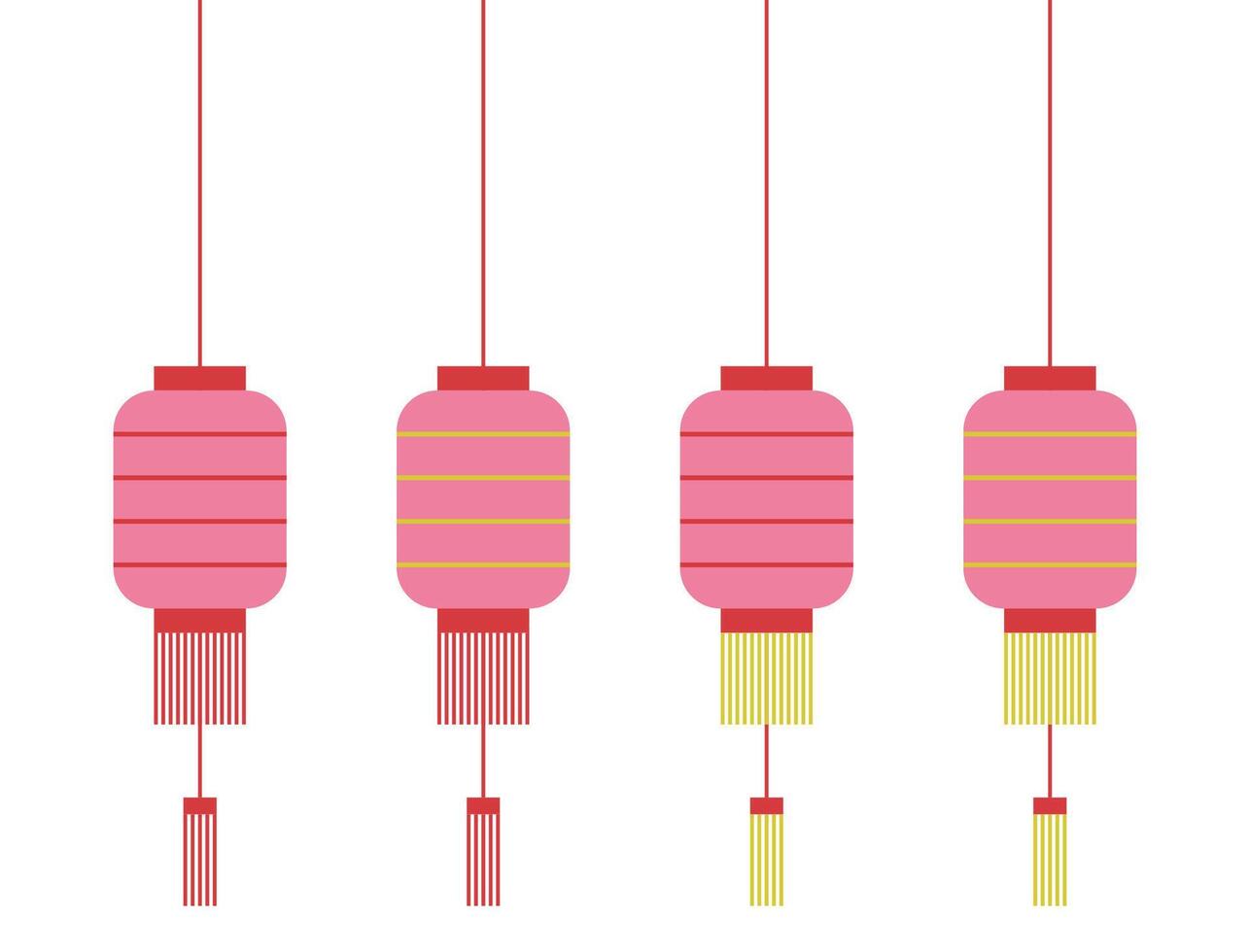 Chinese geometric hanging lantern collection vector