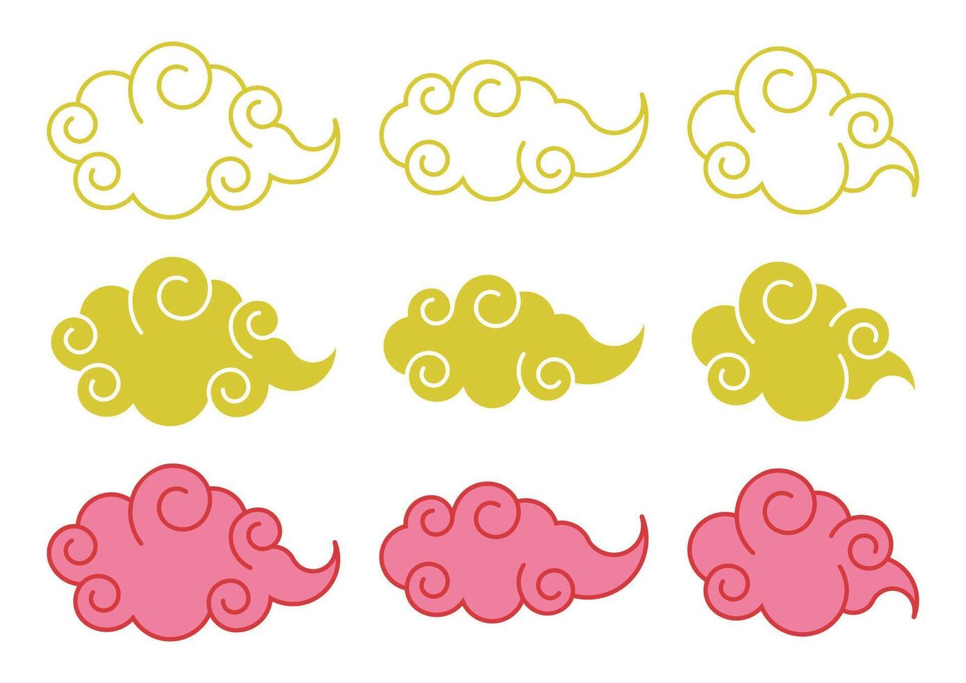 Chinese cloud decoration set vector