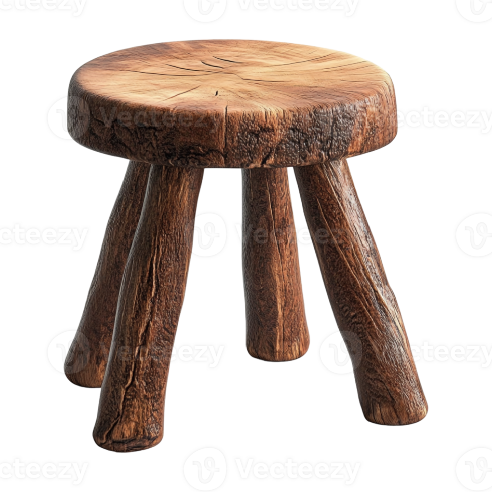 A small wooden stool with legs png