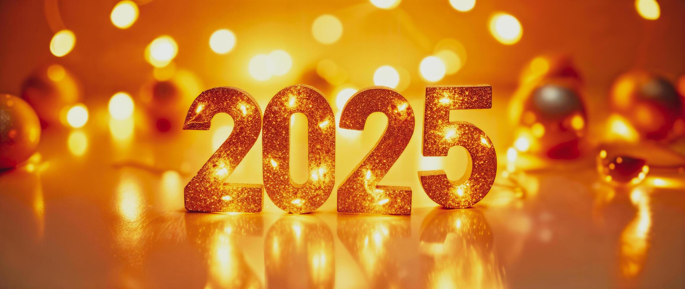 golden glitter numerals 2025 photo