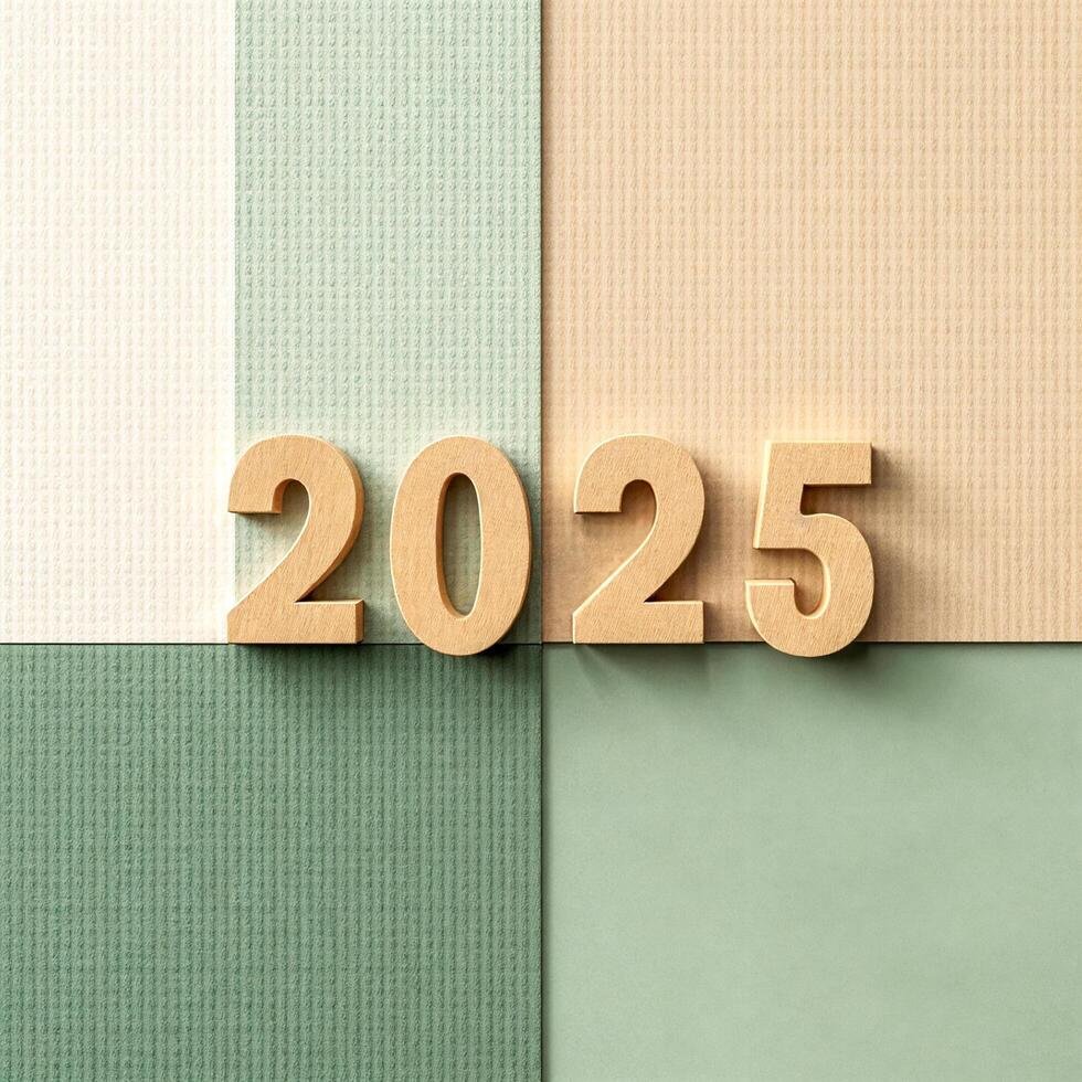wooden number display the year two thousand twenty-five photo