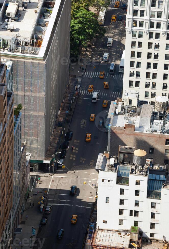 Aerial view of Manhattan streets photo