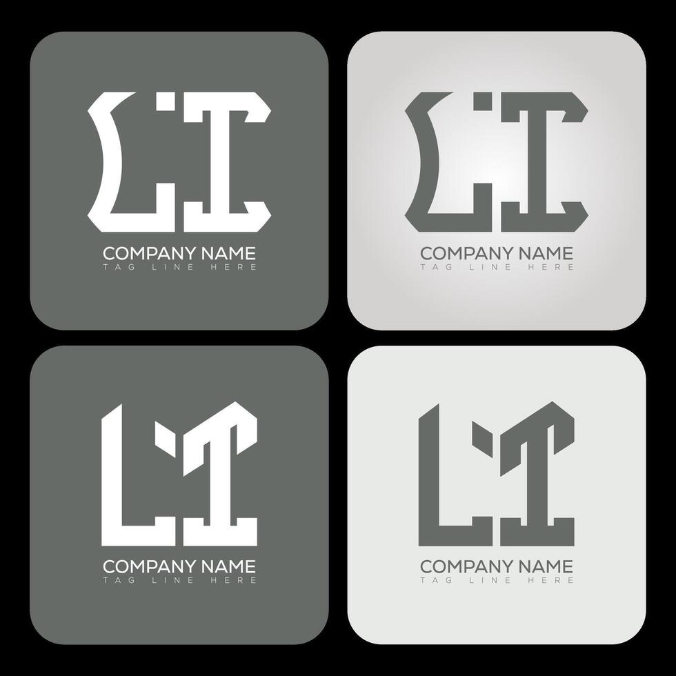 LI polygon, hexagon, flat and simple letter logo set in one artboard. LI minimalist and classic logo. vector