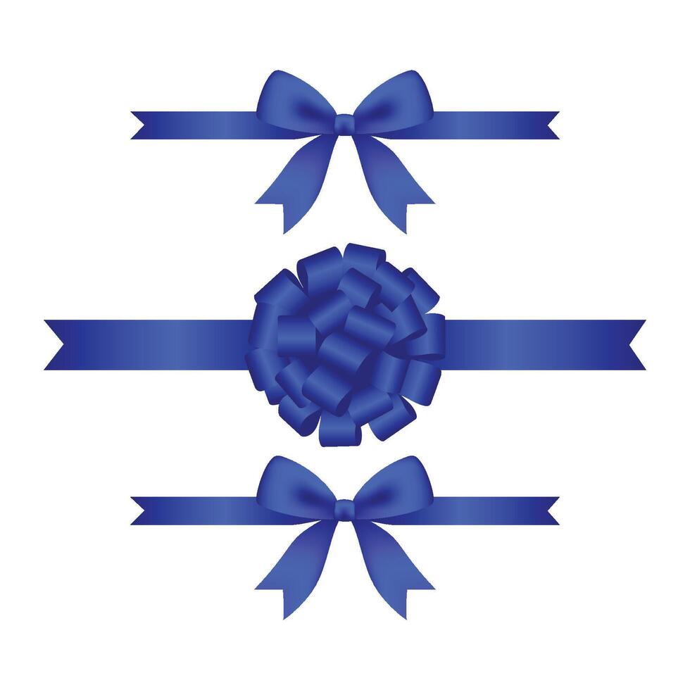 Different blue ribbons set isolated on white background vector