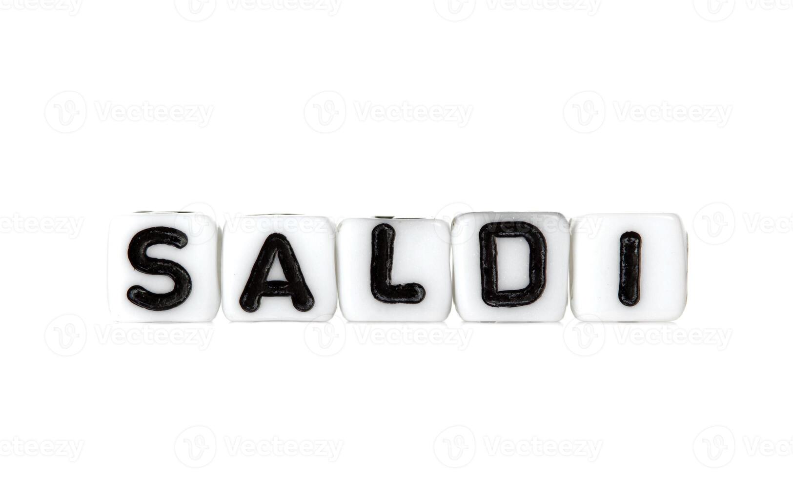 Saldi - word block - white photo