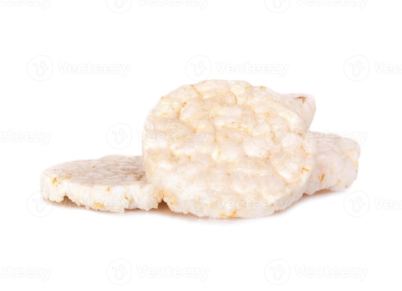 White rice crackers on a white background photo