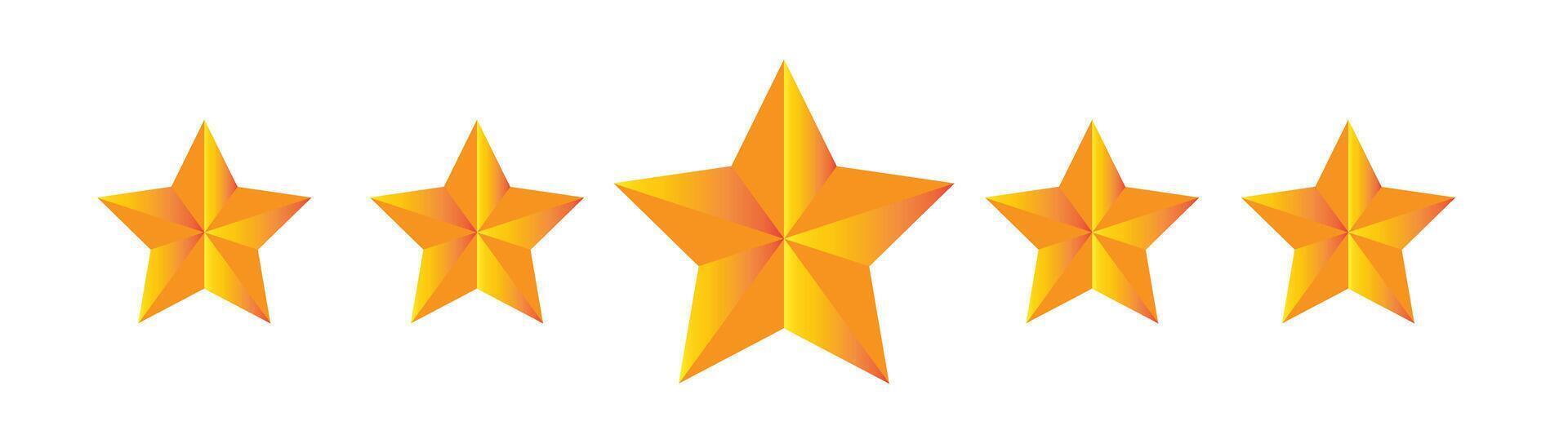 Five Golden Stars Rating High Quality 5 Star vector
