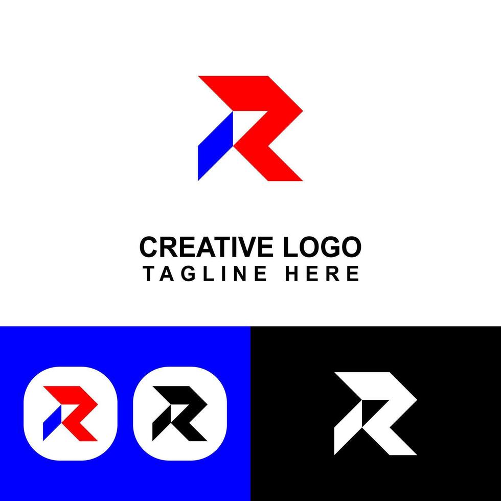 R symbol logo template. Great for office logo. vector