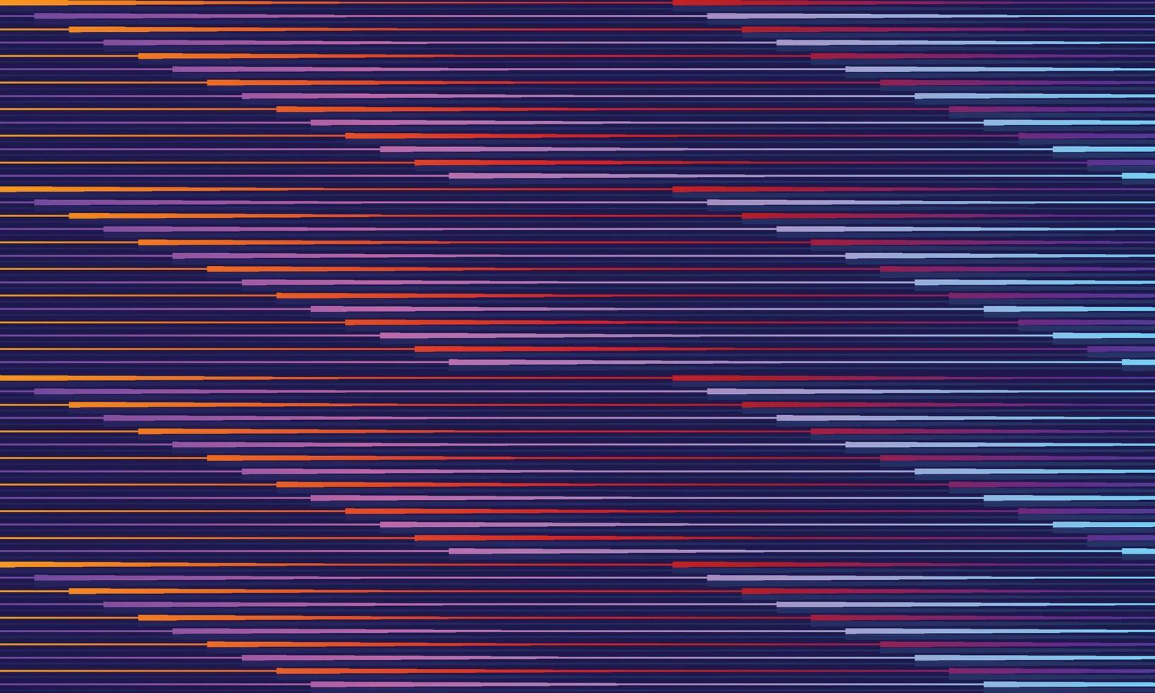 Abstract colourful horizontal seamless speed lines on dark blue background , Technology style background vector