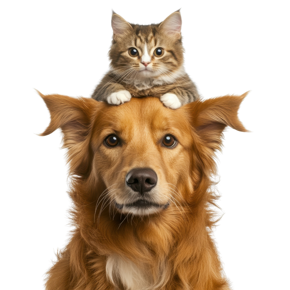 Dog and Cat Together in Playful Moment png