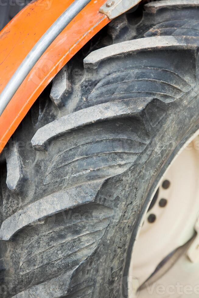 Detail of a tire used on an agricultural tractor photo