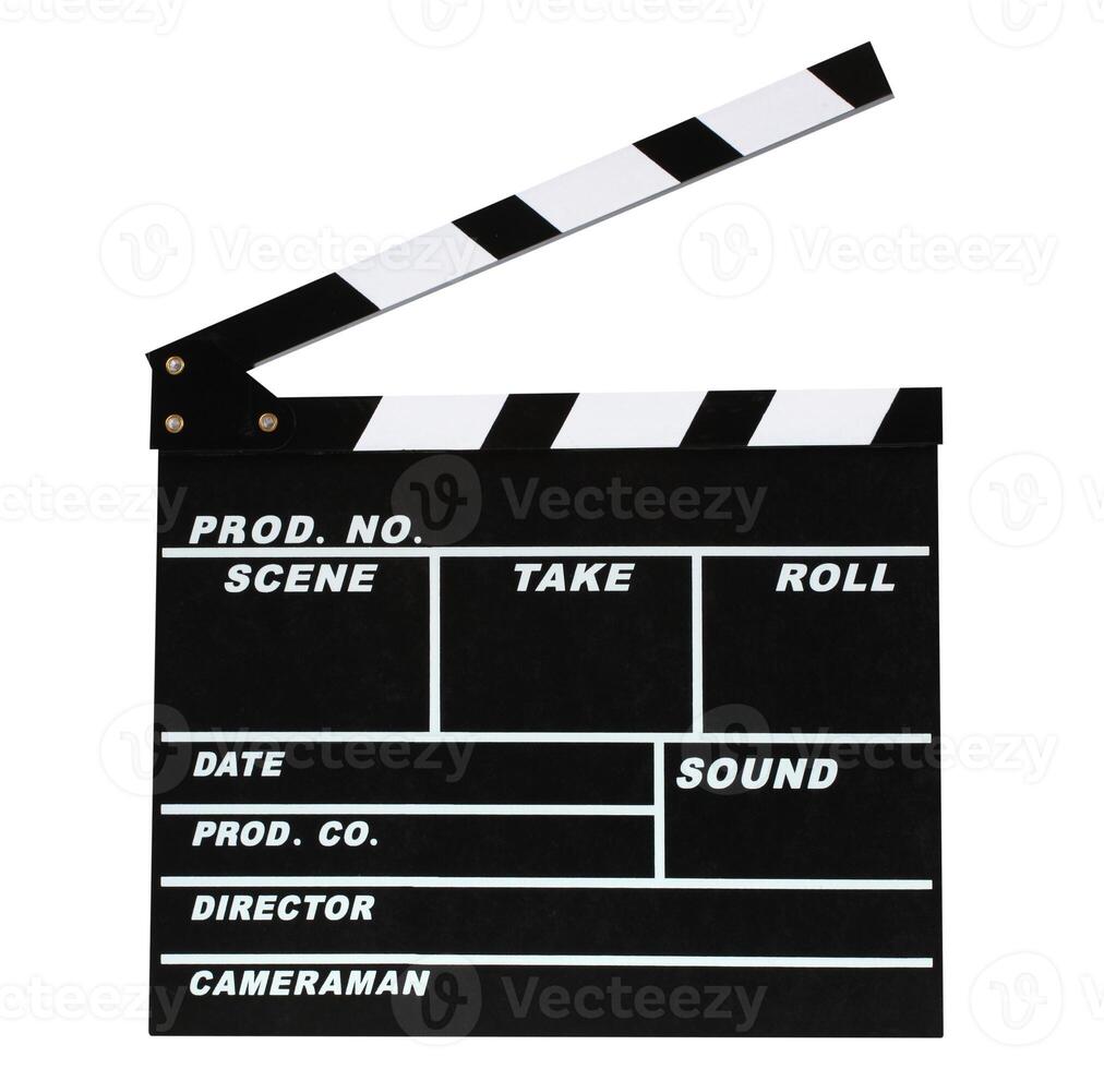 Blank movie production clapper board photo