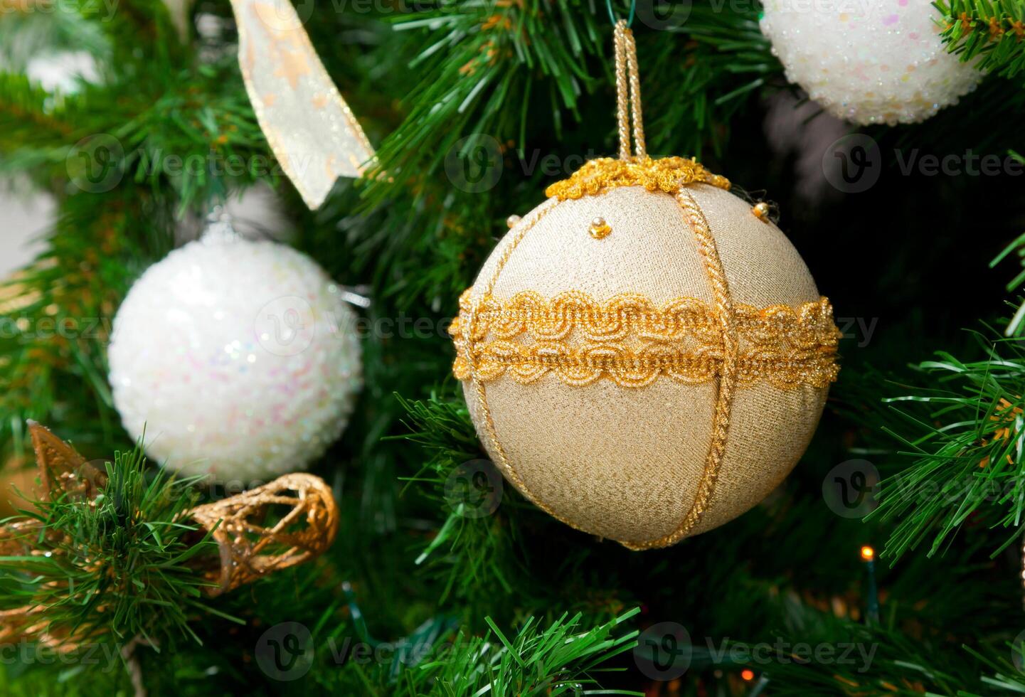 Christmas ball on christmas tree photo