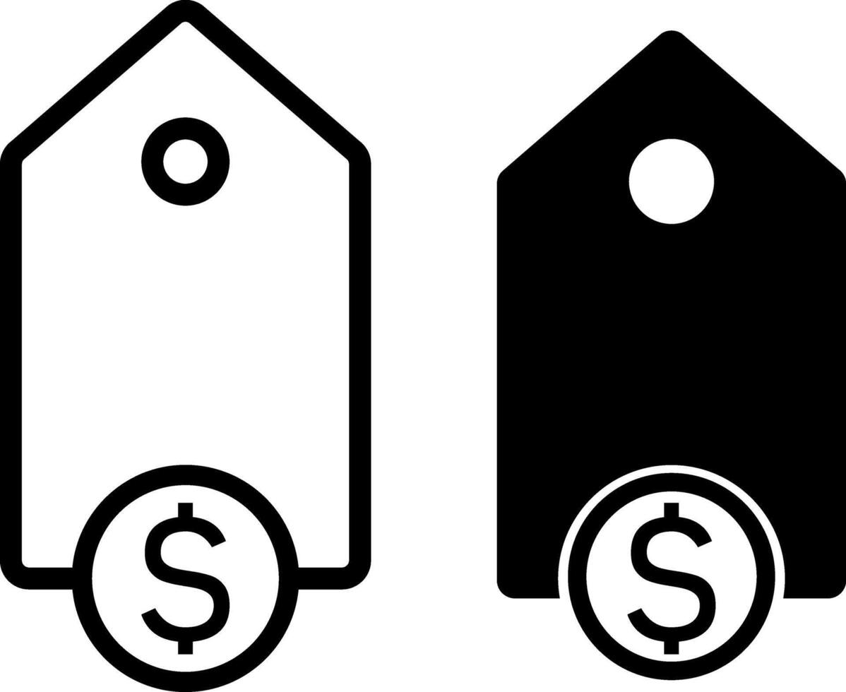 Check price tag icon set. price tag with a dollar sign. discount sale banner vector
