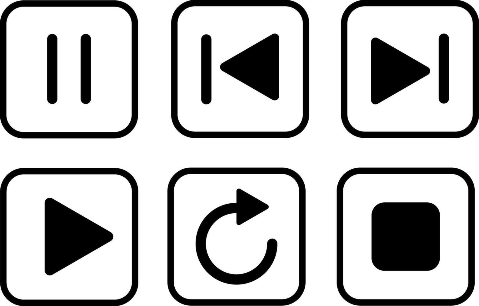 Set of Play button icon. Sound waves for voice message. media player buttons. design media player buttons collection vector