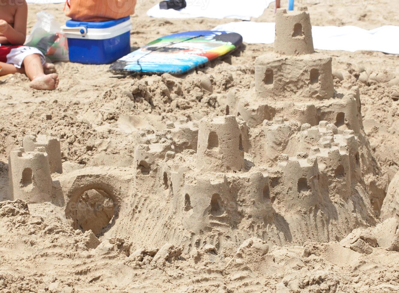 Sand castle on the beach. photo