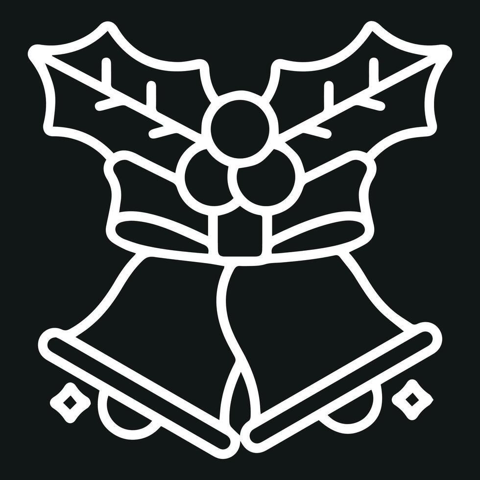 Christmas bells icon isolayted on a black background. vector