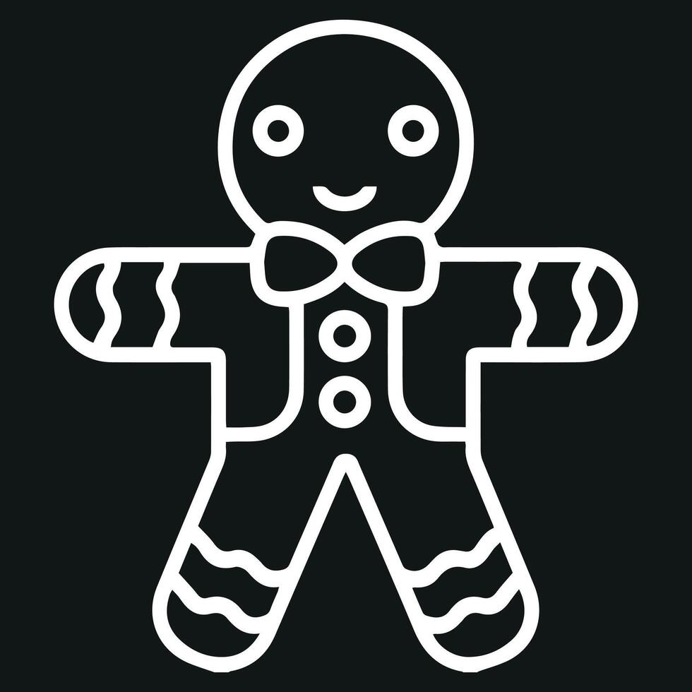 Christmas gingerbread icon isolated on a black background. vector