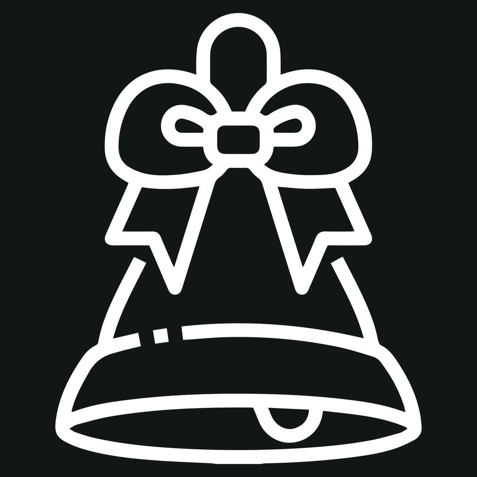 Christmas bell icon isolated on a black background. vector