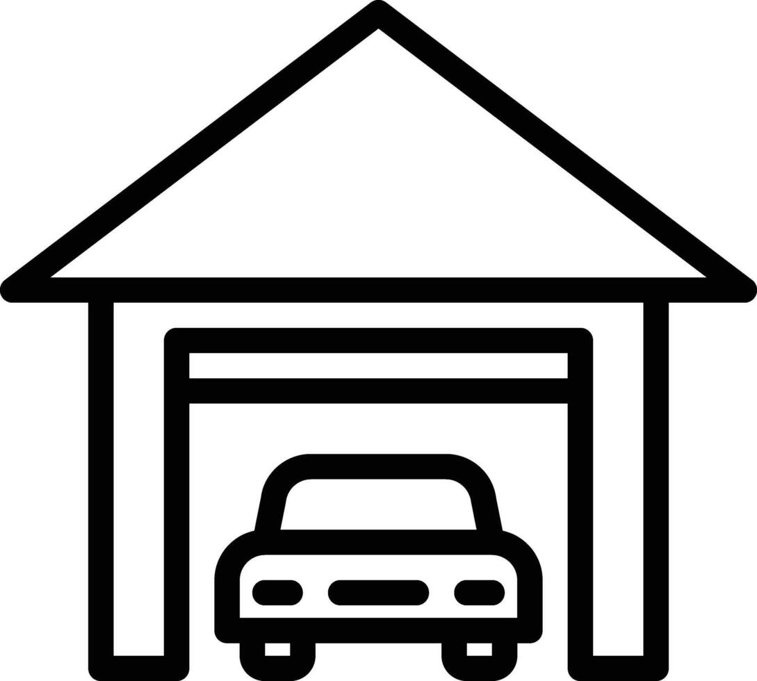 garage icon line illustration vector