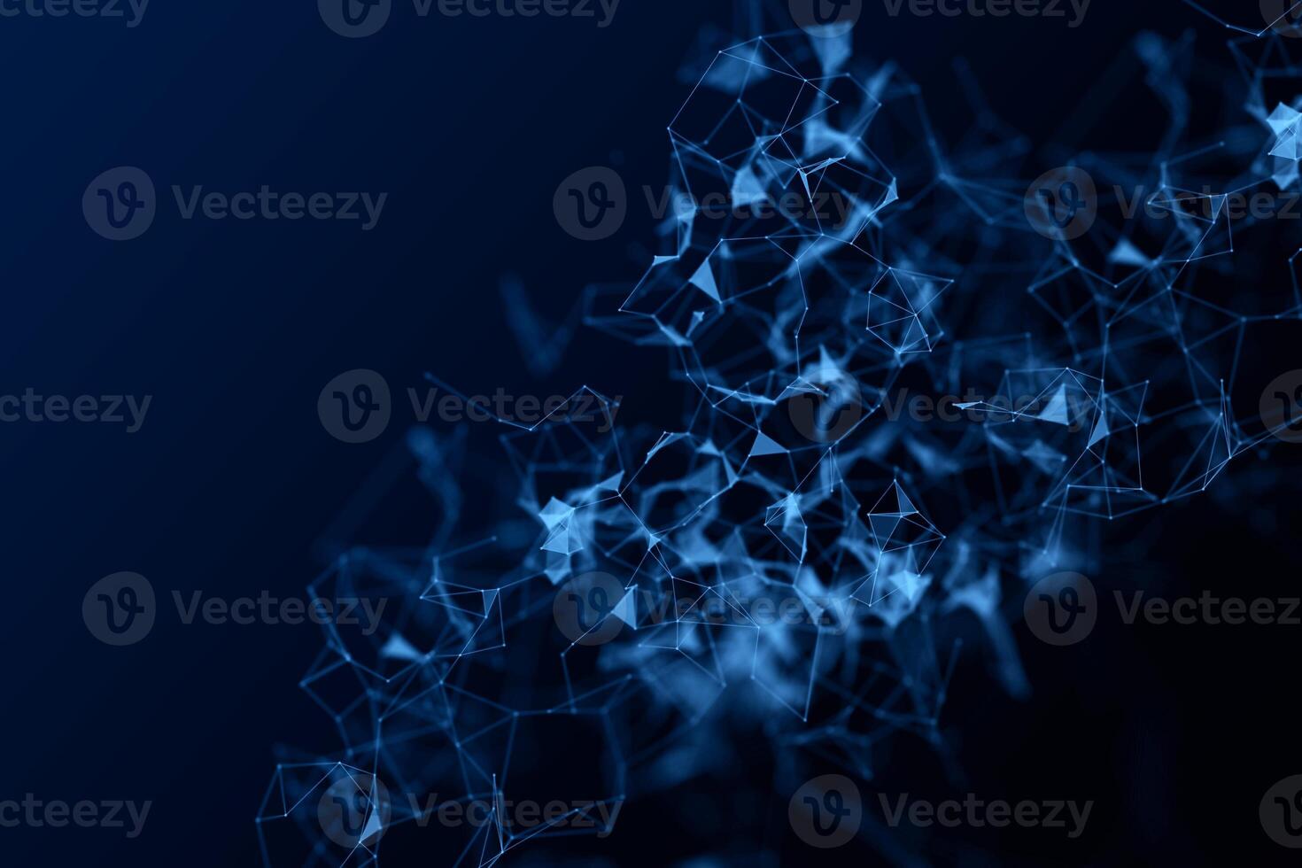 Abstract blue background with lines and dots photo