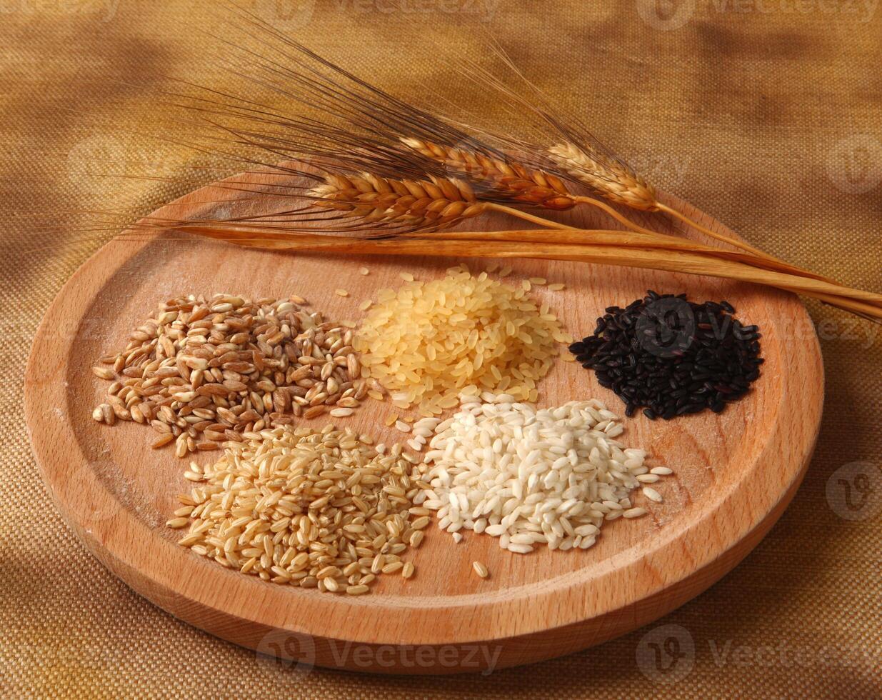 Five types of rice photo