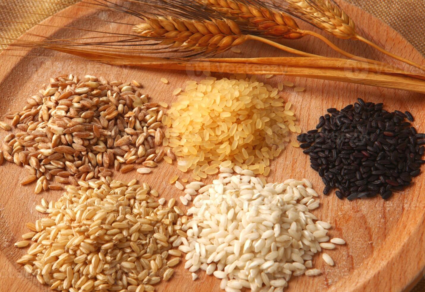 Five types of rice photo