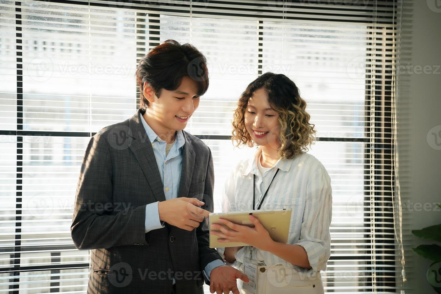 Asian couple in business meeting photo