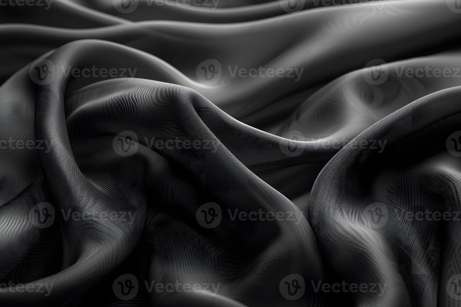 Luxurious Black Silk Fabric with Intricate Patterns for Textiles and Design photo