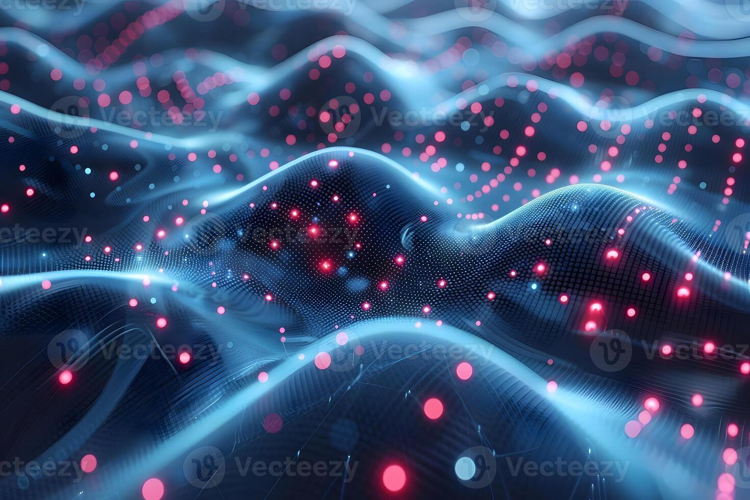 Futuristic Digital Waveform with Neon Particles for Technology Design and Innovation Concepts photo