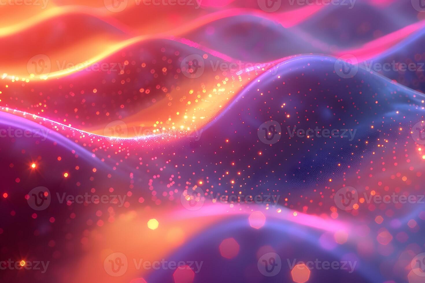 Vibrant Abstract Waves with Glowing Particles for Modern Digital Art photo
